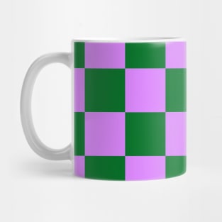 Checked pattern - purple and green checks Mug